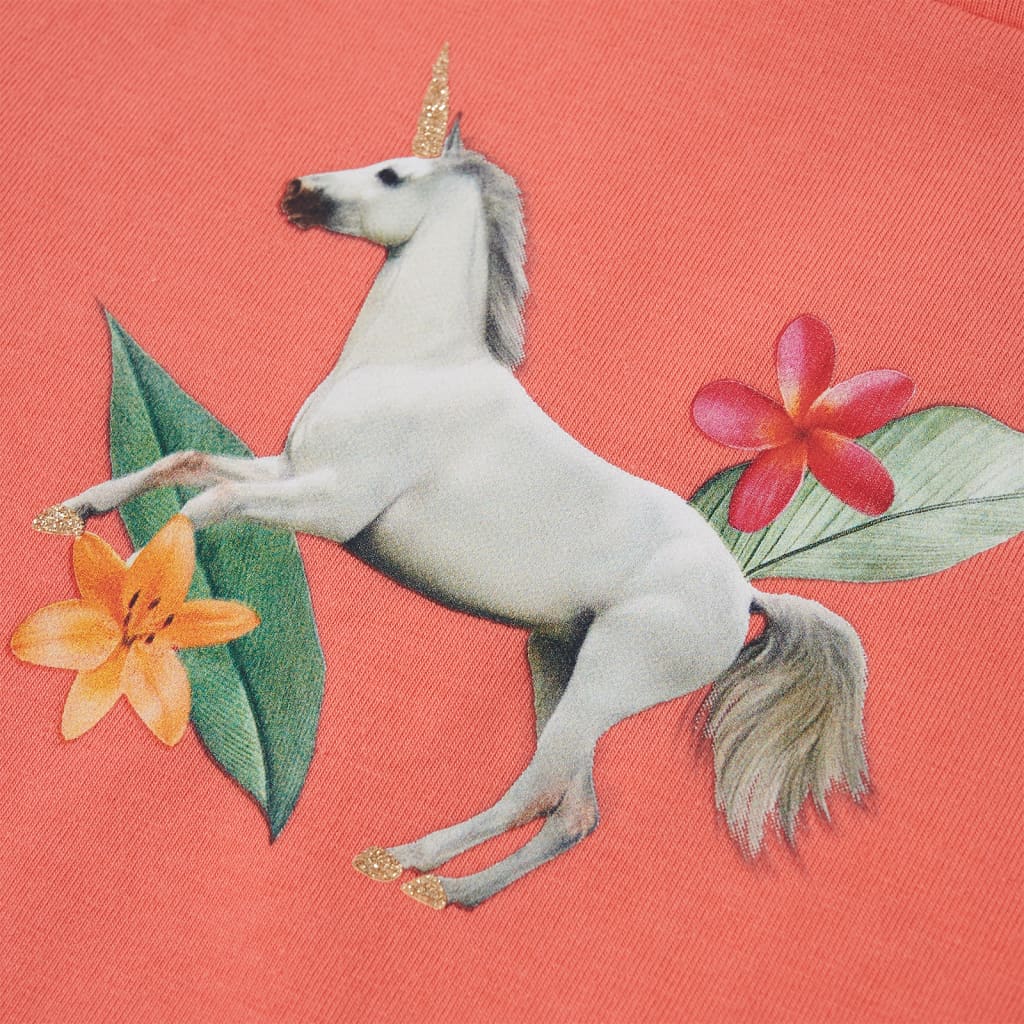 Kindershirt met korte mouwen 116 koraalkleurig - Image 4