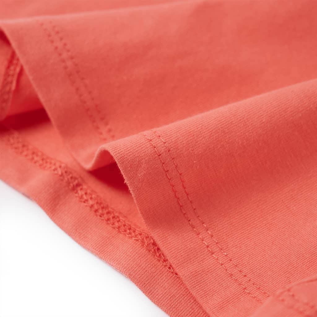 Kindershirt met korte mouwen 116 koraalkleurig - Image 6