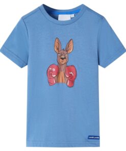 Kindershirt met korte mouwen 116 middenblauw