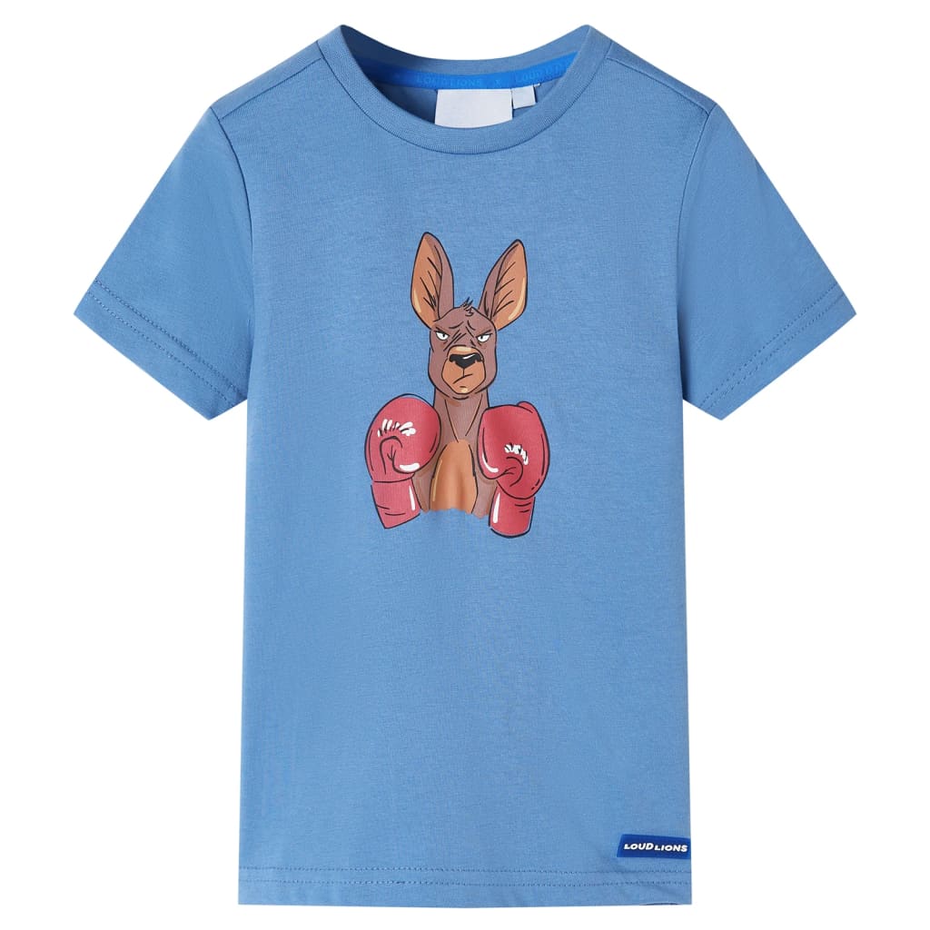 Kindershirt met korte mouwen 116 middenblauw
