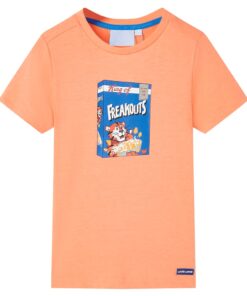 Kindershirt met korte mouwen 116 neonoranje