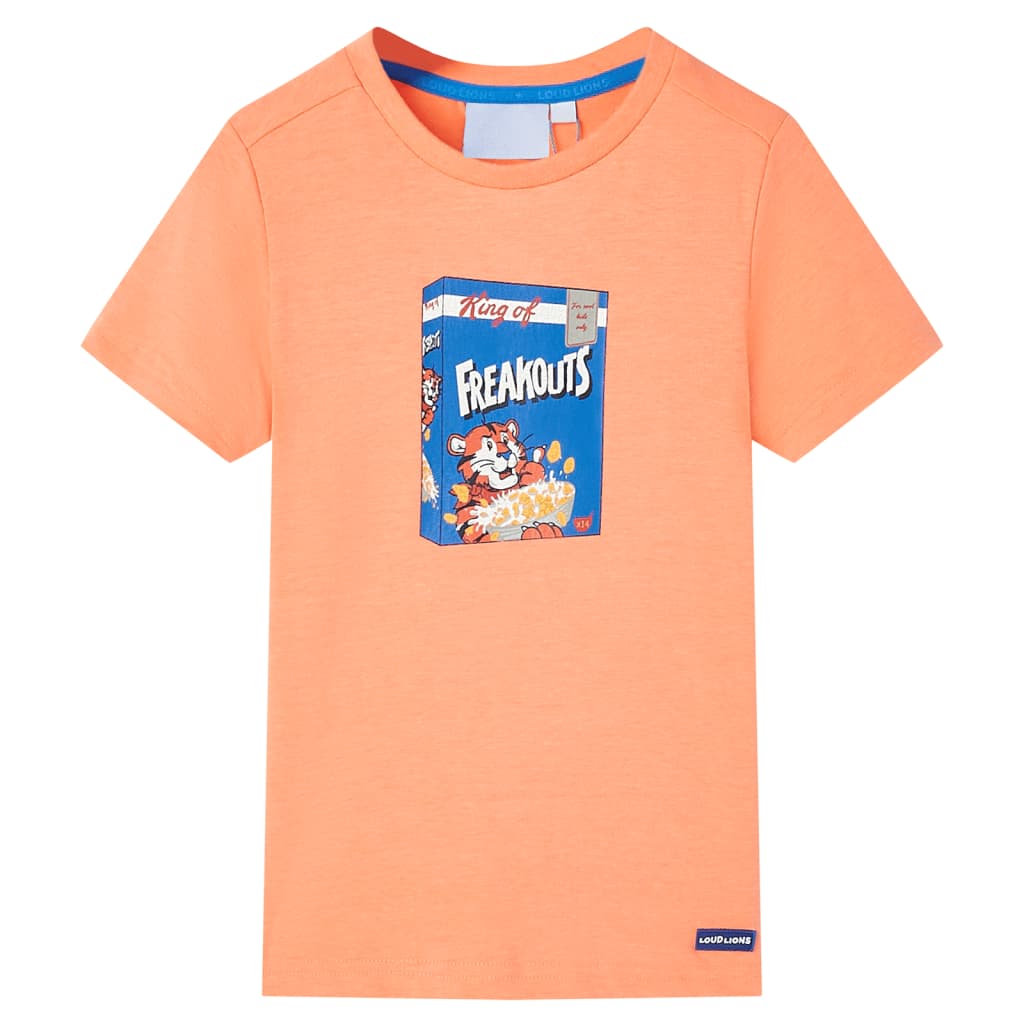 Kindershirt met korte mouwen 116 neonoranje