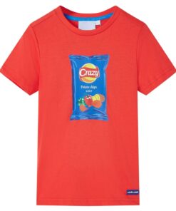 Kindershirt met korte mouwen 116 rood