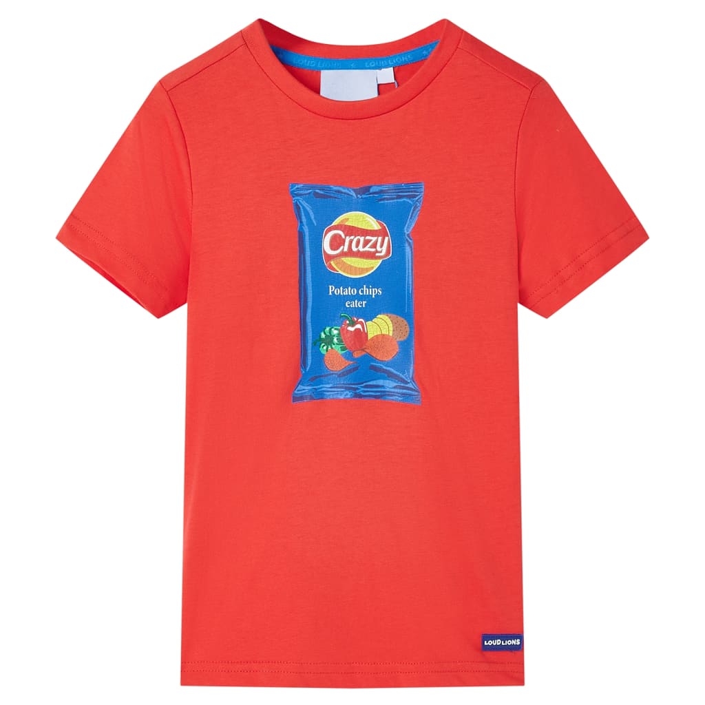 Kindershirt met korte mouwen 116 rood