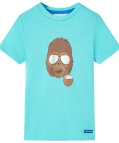 Kindershirt met korte mouwen 116 zeeblauw