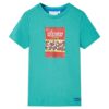 Kindershirt met korte mouwen 128 donkermintkleurig