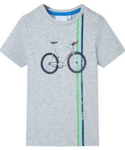 Kindershirt met korte mouwen 128 grijs