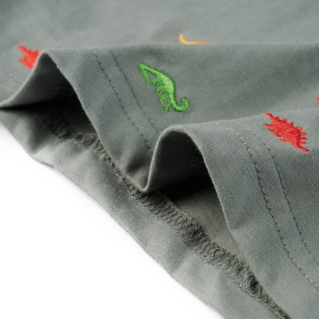 Kindershirt met korte mouwen 128 kakikleurig - Image 6