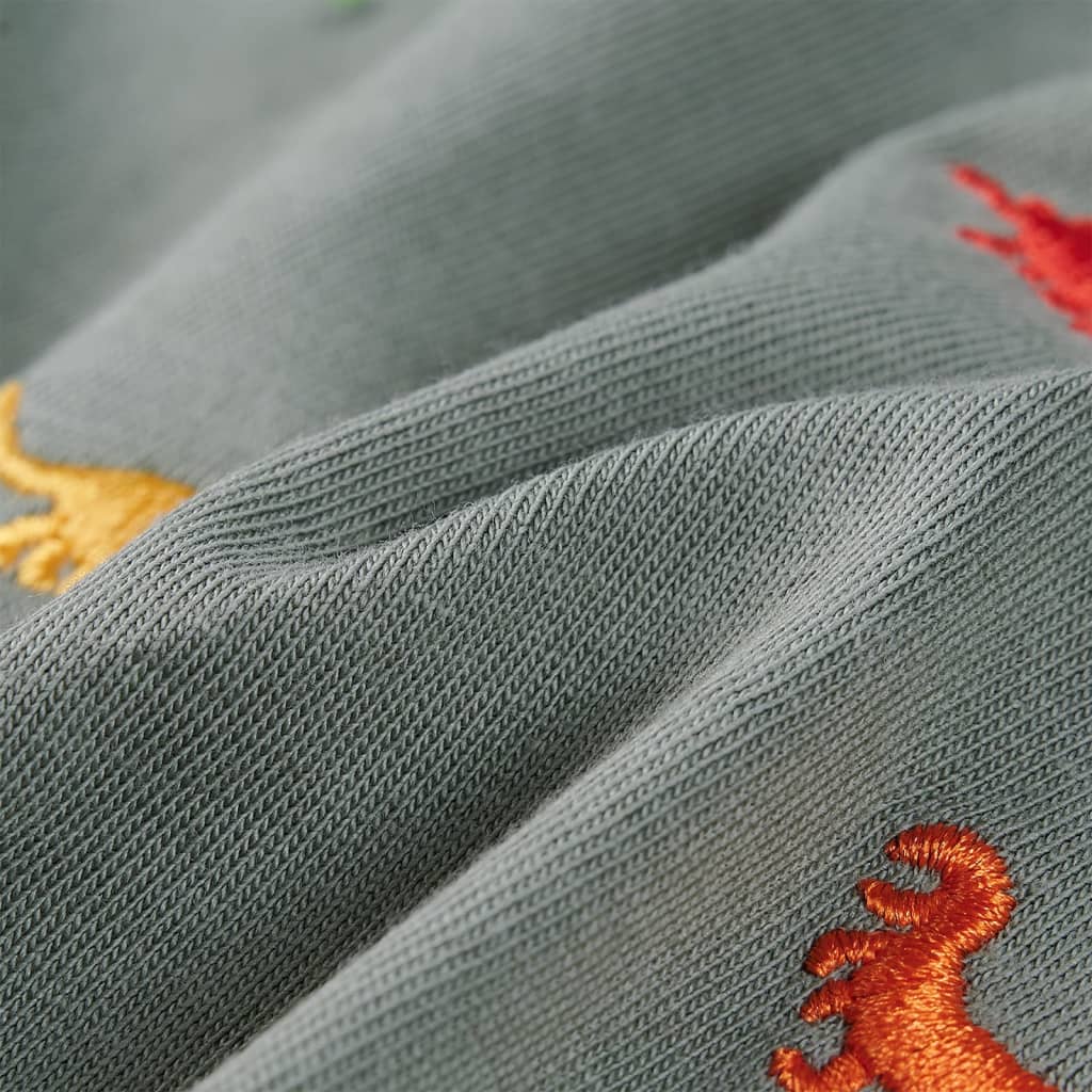 Kindershirt met korte mouwen 128 kakikleurig - Image 7