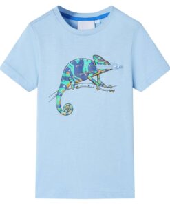 Kindershirt met korte mouwen 128 lichtblauw