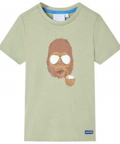 Kindershirt met korte mouwen 128 lichtkakikleurig