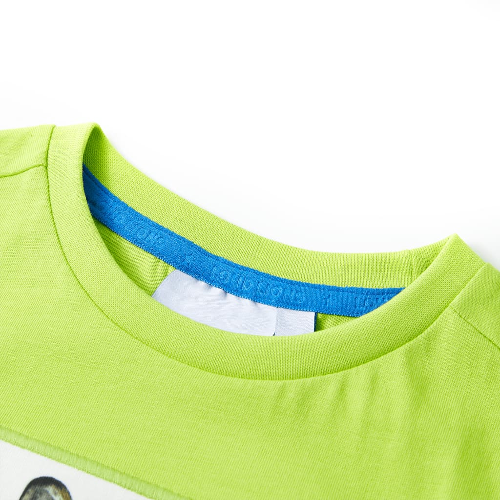 Kindershirt met korte mouwen 128 limoengroen - Image 3