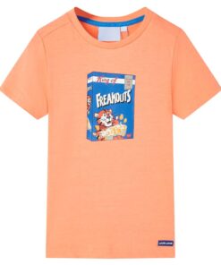 Kindershirt met korte mouwen 128 neonoranje
