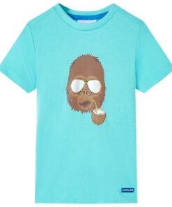 Kindershirt met korte mouwen 128 zeeblauw