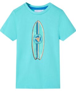 Kindershirt met korte mouwen 128 zeeblauw