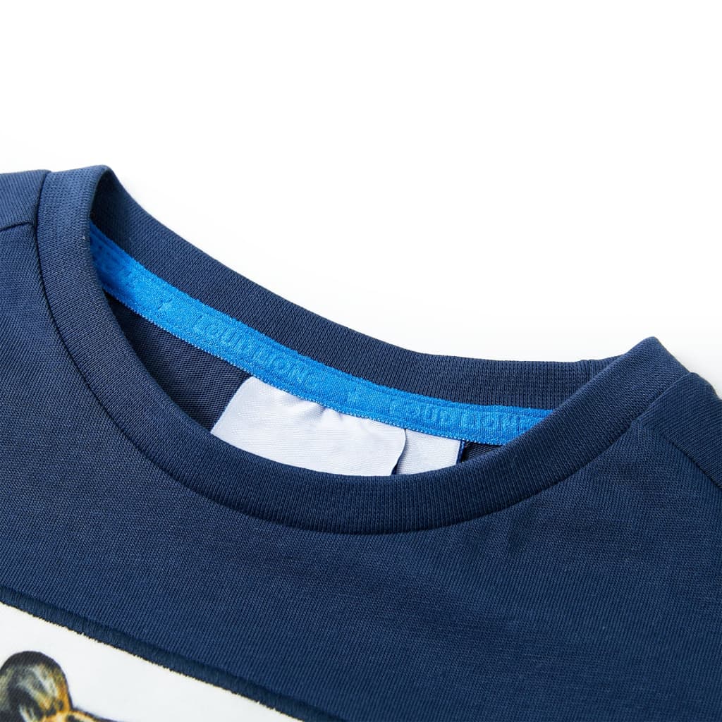 Kindershirt met korte mouwen 140 donkerblauw - Image 3