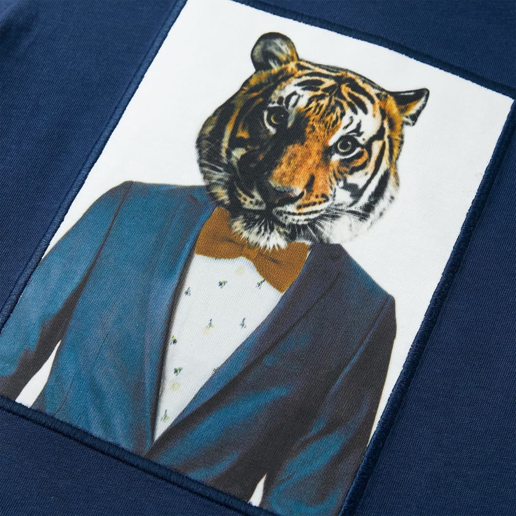 Kindershirt met korte mouwen 140 donkerblauw - Image 4