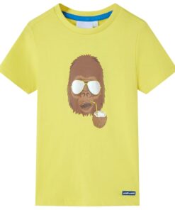 Kindershirt met korte mouwen 140 geel