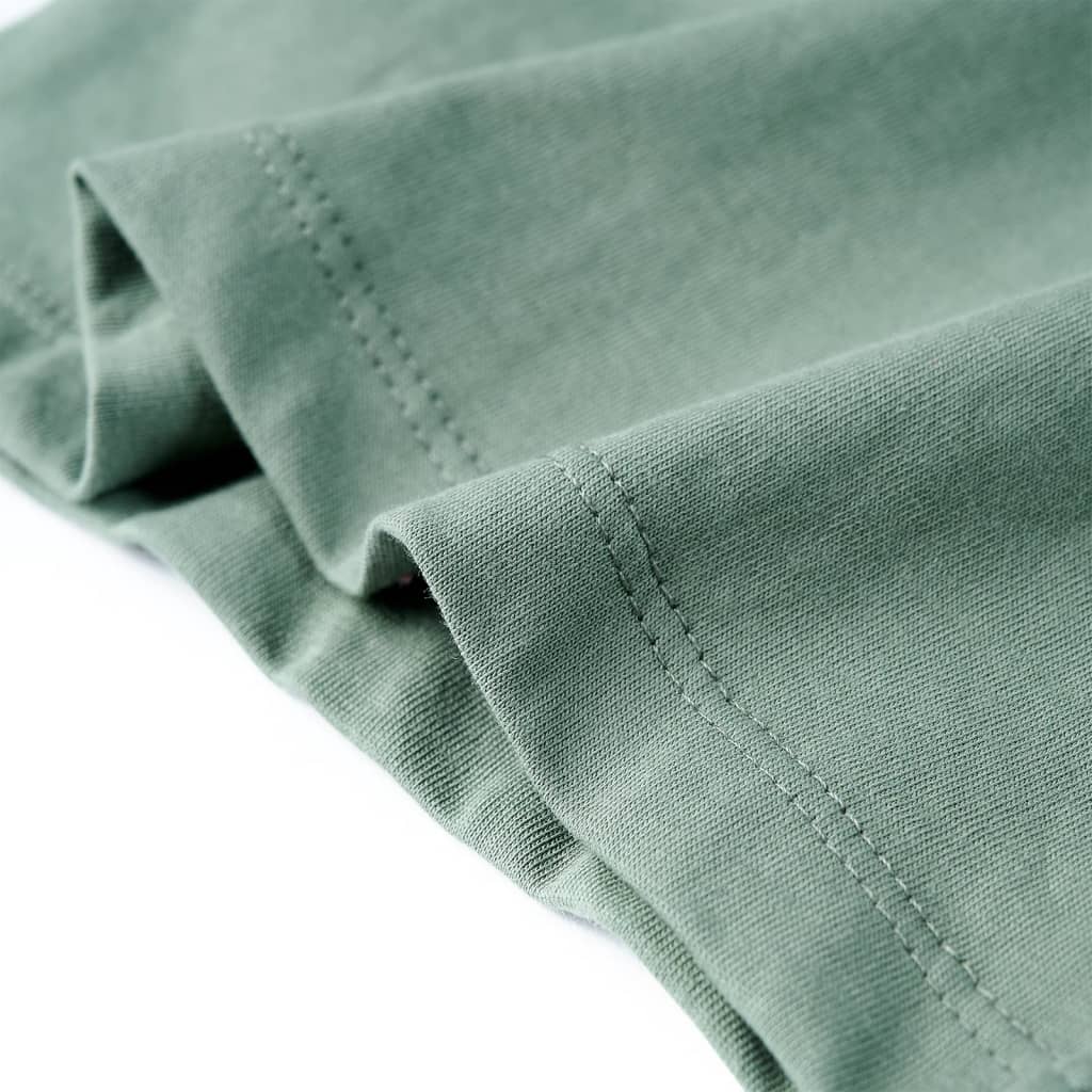 Kindershirt met korte mouwen 140 kakikleurig - Image 6