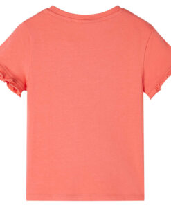 Kindershirt met korte mouwen 140 koraalkleurig
