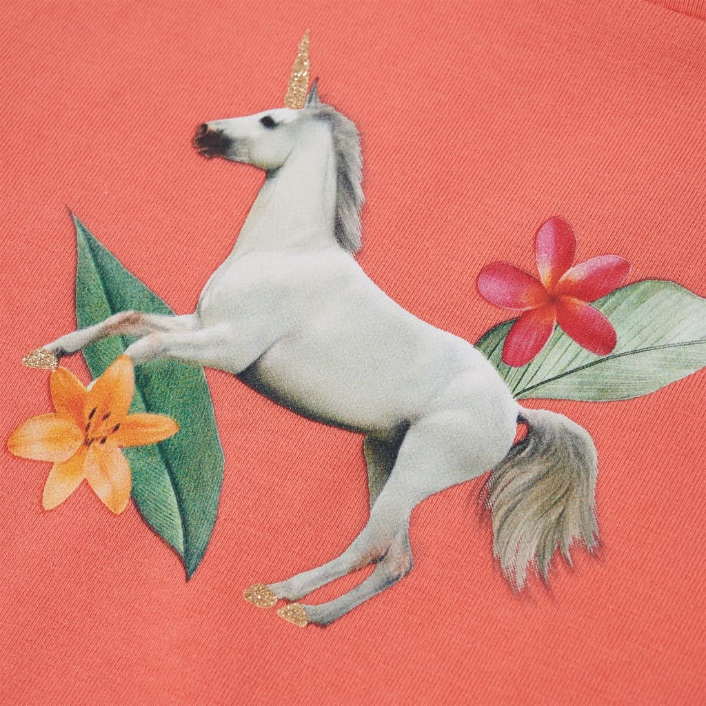 Kindershirt met korte mouwen 140 koraalkleurig - Image 4