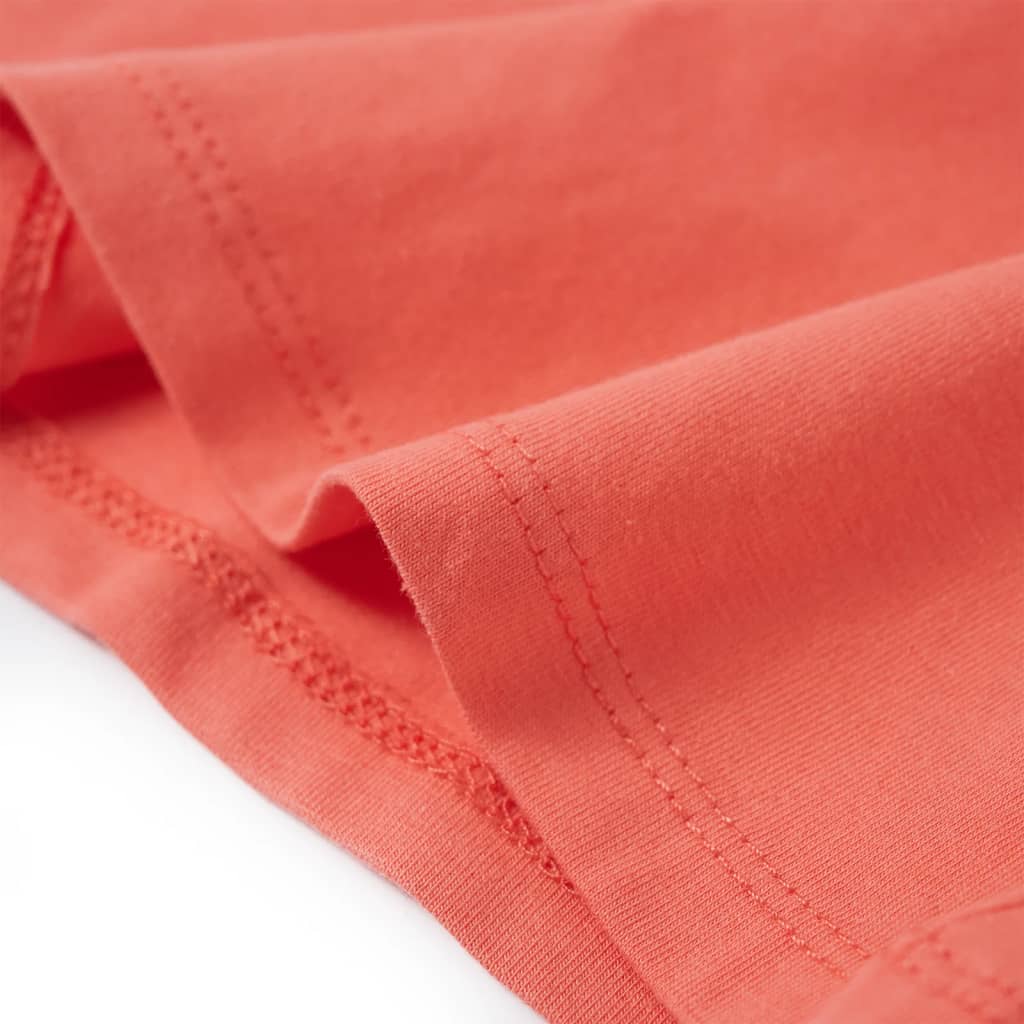 Kindershirt met korte mouwen 140 koraalkleurig - Image 6