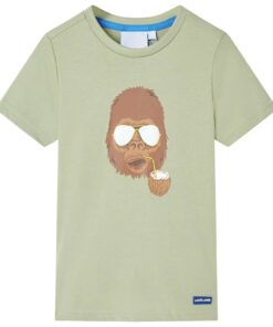 Kindershirt met korte mouwen 140 lichtkakikleurig