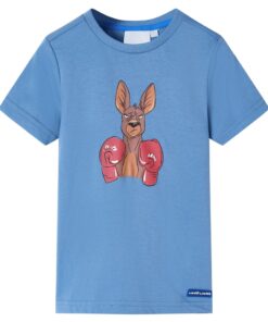 Kindershirt met korte mouwen 140 middenblauw