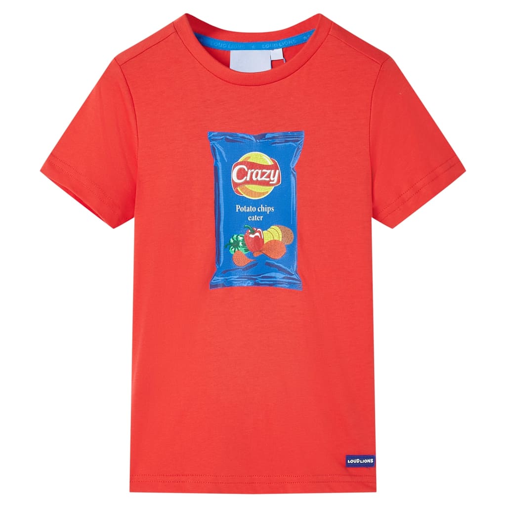 Kindershirt met korte mouwen 140 rood