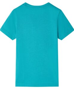 Kindershirt met korte mouwen 92 donkermintkleurig