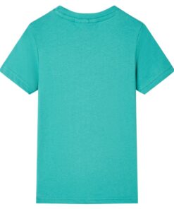 Kindershirt met korte mouwen 92 donkermintkleurig