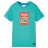 Kindershirt met korte mouwen 92 donkermintkleurig