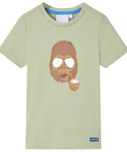 Kindershirt met korte mouwen 92 lichtkakikleurig