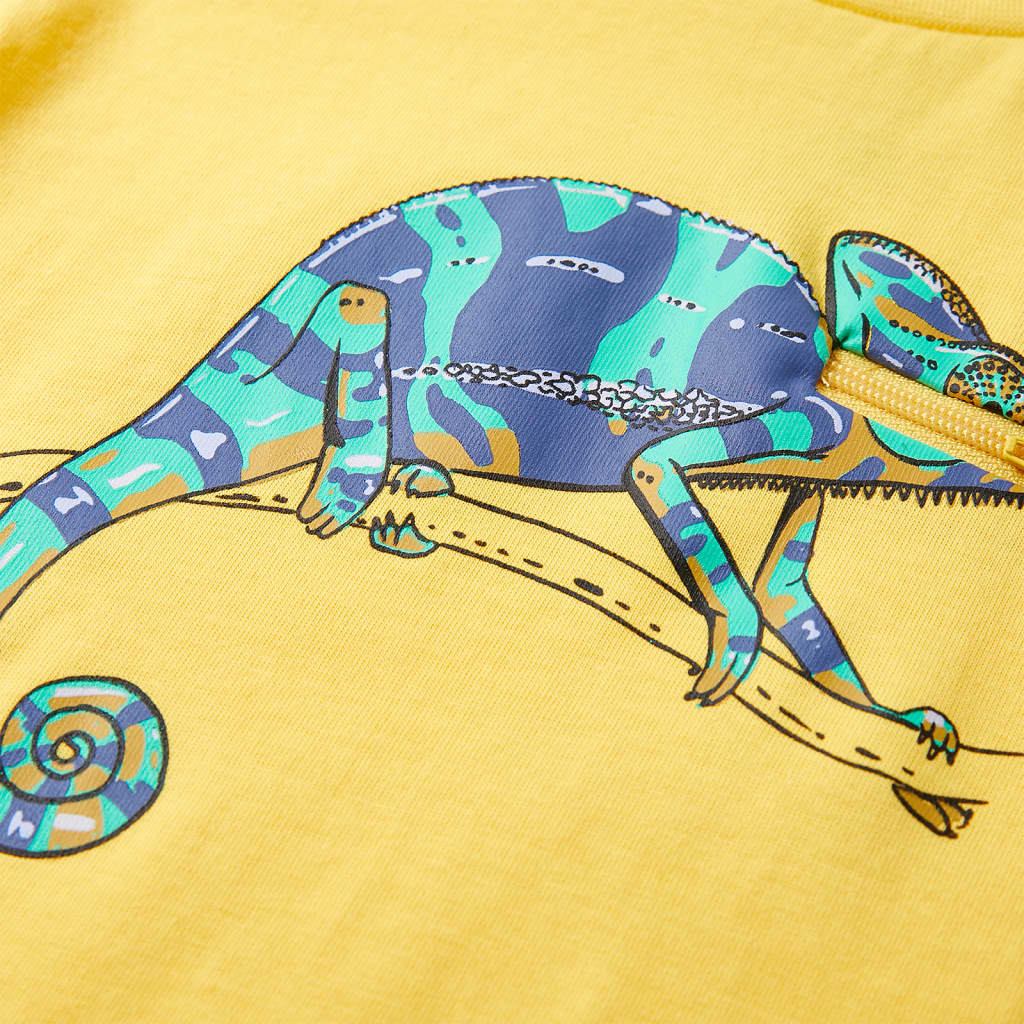 Kindershirt met korte mouwen 92 lichtokerkleurig - Image 4