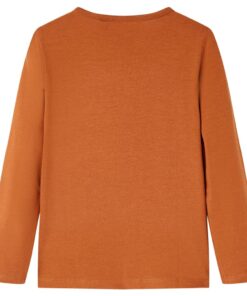 Kindershirt met lange mouwen 104 cognackleurig