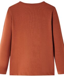 Kindershirt met lange mouwen 104 cognackleurig