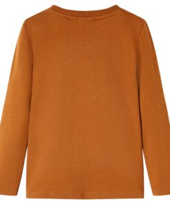 Kindershirt met lange mouwen 104 cognackleurig