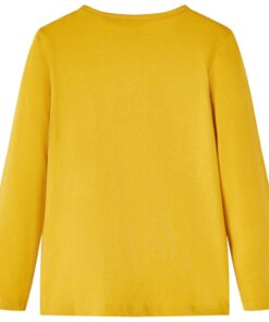 Kindershirt met lange mouwen 104 donker okerkleurig