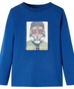 Kindershirt met lange mouwen 104 donkerblauw