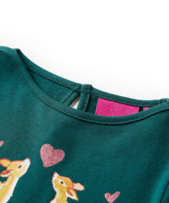 Kindershirt met lange mouwen 104 donkergroen