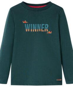 Kindershirt met lange mouwen 104 donkergroen