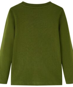 Kindershirt met lange mouwen 104 donkerkakikleurig