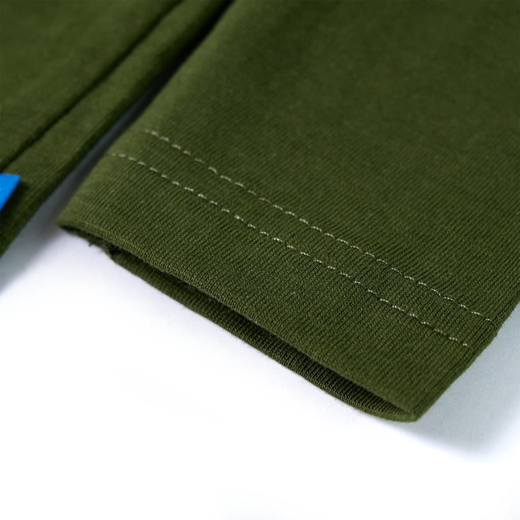 Kindershirt met lange mouwen 104 donkerkakikleurig - Image 5