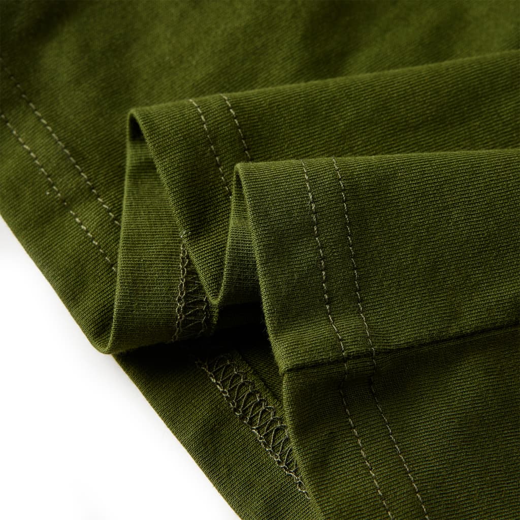 Kindershirt met lange mouwen 104 donkerkakikleurig - Image 6