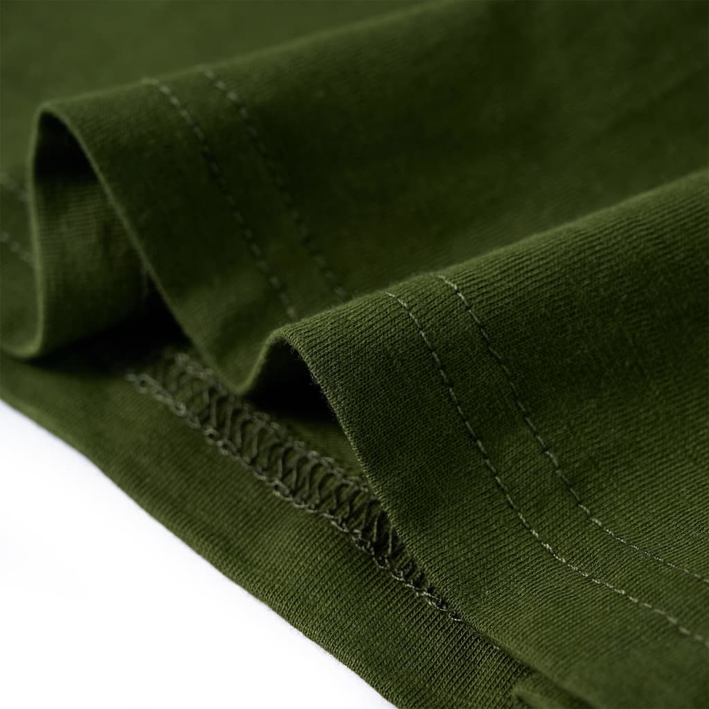 Kindershirt met lange mouwen 104 donkerkakikleurig - Image 6