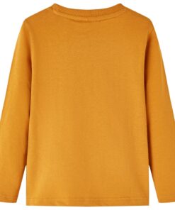 Kindershirt met lange mouwen 104 donkerokerkleurig