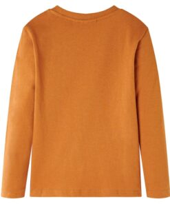 Kindershirt met lange mouwen 104 donkerokerkleurig