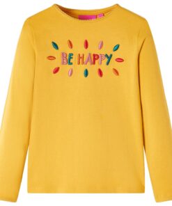 Kindershirt met lange mouwen 104 donkerokerkleurig