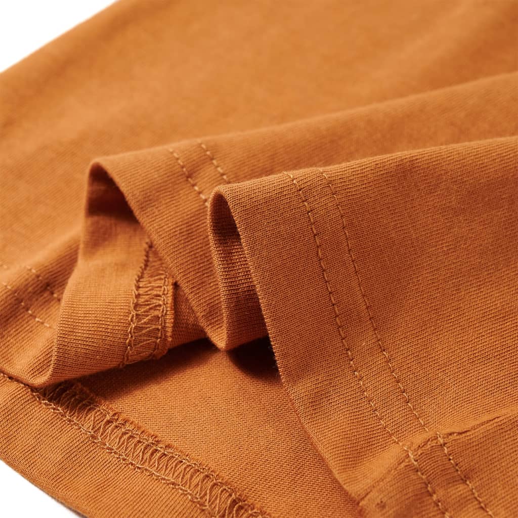 Kindershirt met lange mouwen 104 donkerokerkleurig - Image 6