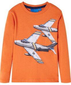 Kindershirt met lange mouwen 104 donkeroranje